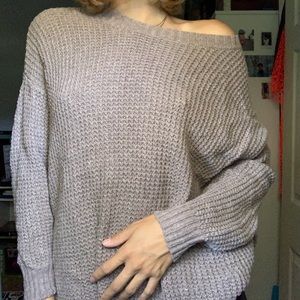 Knitted off the shoulder oversized sweater